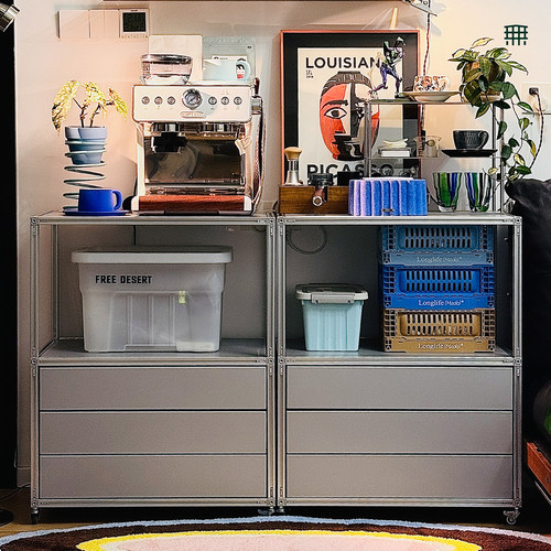 无即所有模块柜USM不锈钢餐边柜极简组合柜卧室床头柜金属电视柜