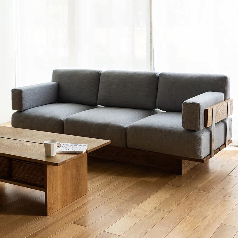 无即所有全实木侘寂风沙发超纤皮布艺可拆洗客厅小户型北欧双人位,住宅家具,实木沙发,淘宝优惠券,粉丝福利购,淘宝优惠卷