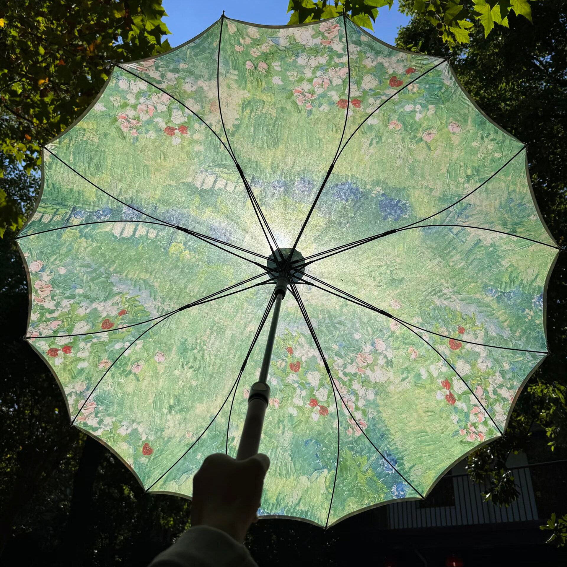 16骨油画太阳伞折叠雨伞遮阳伞防晒防紫外线晴雨伞高颜值便携抗风
