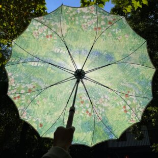 16骨油画太阳伞折叠雨伞遮阳伞防晒防紫外线晴雨伞高颜值便携抗风