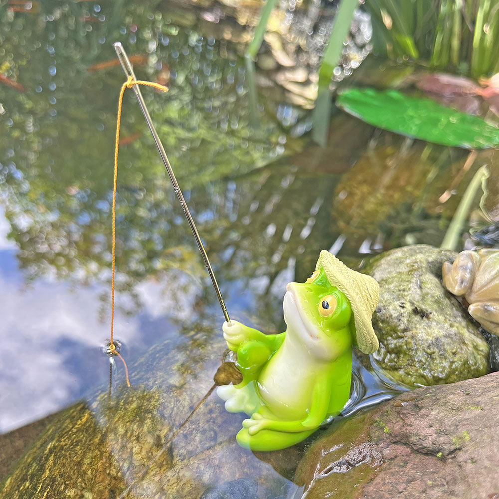 青蛙钓鱼摆件鱼池鱼缸假山花园造景布置装饰品动物卡通树脂工艺品,家居饰品,户外/庭院摆件,淘宝优惠券,粉丝福利购,淘宝优惠卷