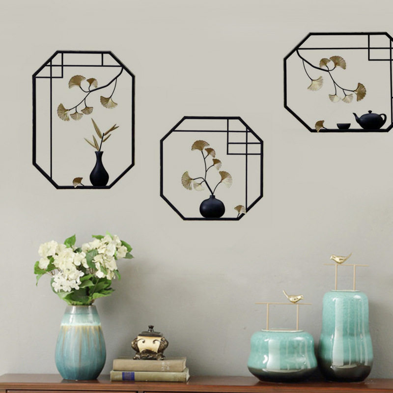 新中式墙饰壁饰装饰品挂件 铁艺银杏壁挂 客厅玄关沙发背景墙壁饰在类目 家居饰品, 壁饰中 - 来自Buy2taobao.com提供专业的淘宝代购服务