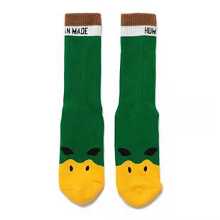 21aw新款现货HUMAN MADE绿色鸭子针织毛巾底袜子 DUCK PILE SOCKS