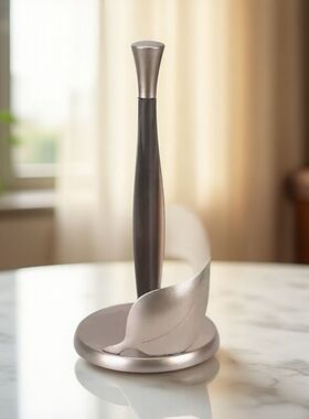 umbra叶子厨房纸巾 架立式免打孔保鲜膜不锈钢用纸卷纸架