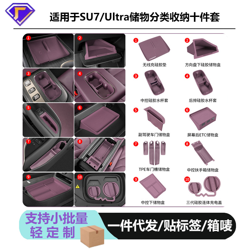 适用于小米SU7/YU7充电口防水盖硅胶连体防尘保护车载配件