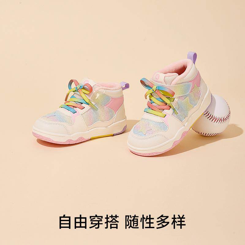 儿童运动板鞋高帮鞋软底防滑保暖