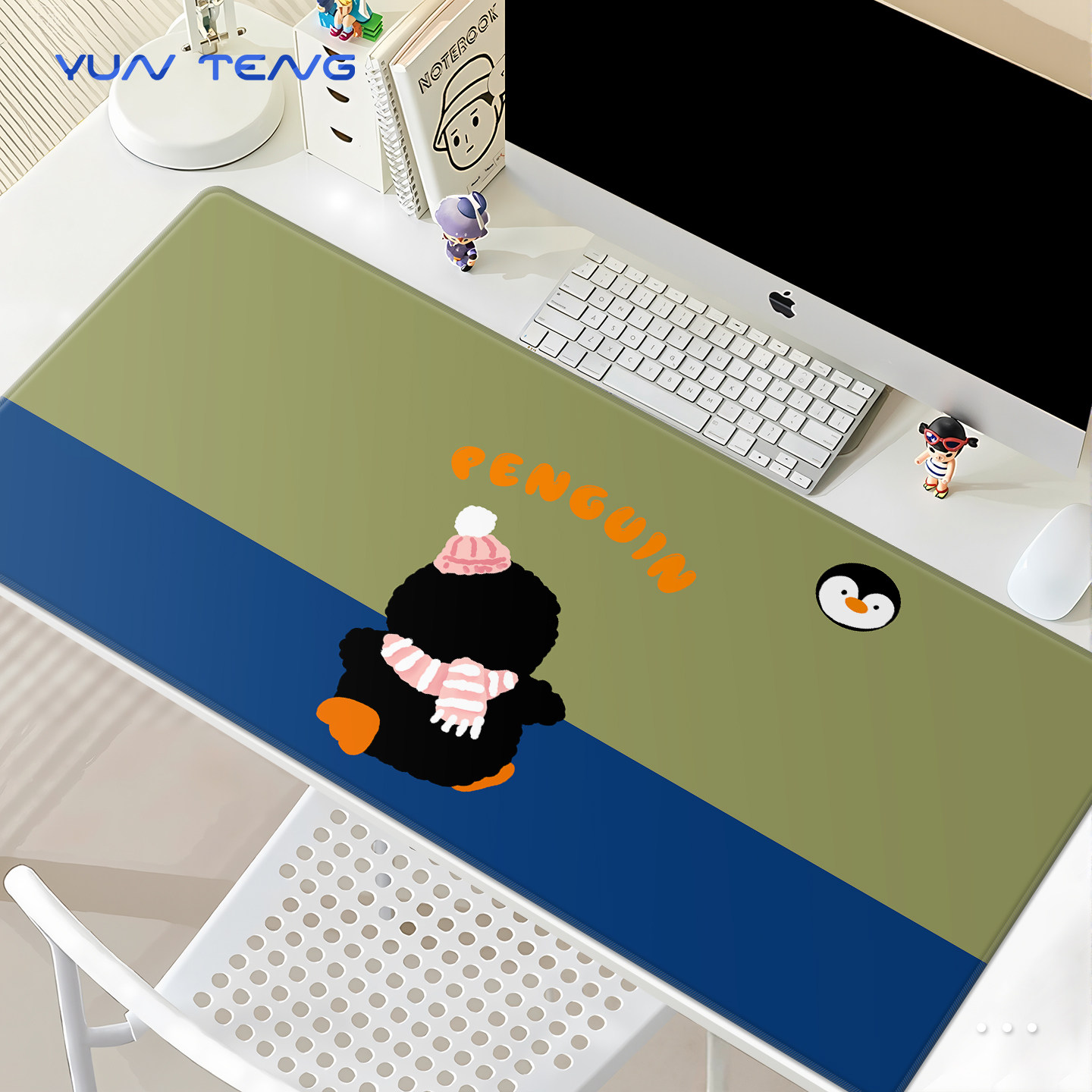可爱企鹅鼠标垫子女生电脑键盘滑鼠垫手腕托办公室桌垫高颜值定制,电脑硬件/显示器/电脑周边,鼠标垫/贴/腕垫,淘宝优惠券,粉丝福利购,淘宝优惠卷