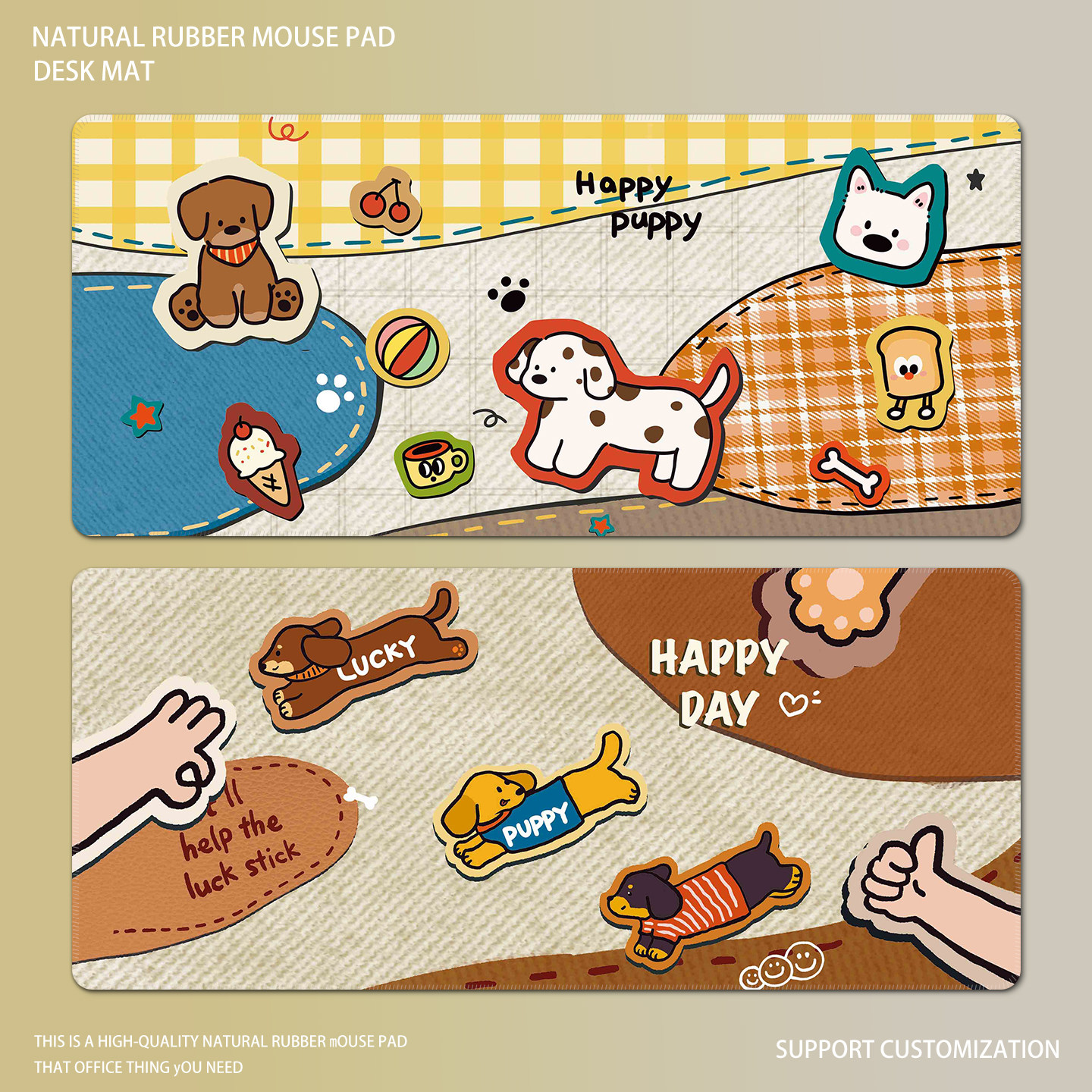 可爱小狗鼠标垫子女生手腕托电脑键盘滑鼠垫办公室工位桌垫高颜值,电脑硬件/显示器/电脑周边,鼠标垫/贴/腕垫,淘宝优惠券,粉丝福利购,淘宝优惠卷