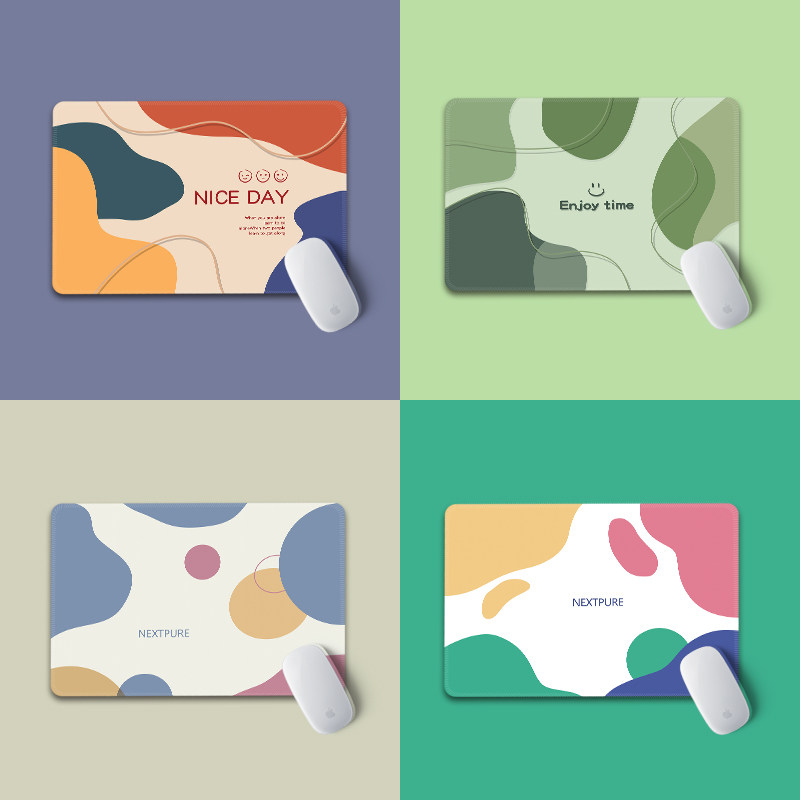 高颜值莫兰迪色鼠标垫小号女生加厚锁边软垫笔记本电脑滑鼠垫桌垫