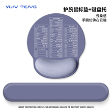 简约紫色鼠标垫护腕快捷键大全Word Excel办公桌垫键盘手托高颜值