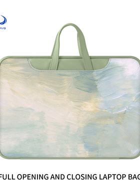 绿色水彩渐变笔记本电脑包14寸适用苹果MacBookair13.3寸m3m4内胆包华为mate16保护套联想小新pro15.6手提包