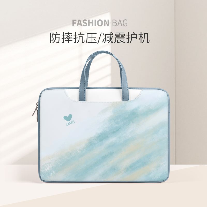 定制防震电脑包pu手提