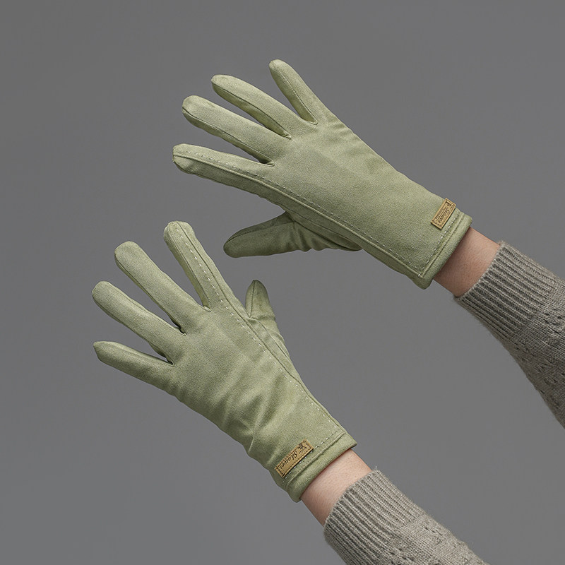 麂皮绒手套女秋冬季简约复古触屏骑车加绒保暖冬天防寒加厚柔软,服饰配件/皮带/帽子/围巾,手套,淘宝优惠券,粉丝福利购,淘宝优惠卷