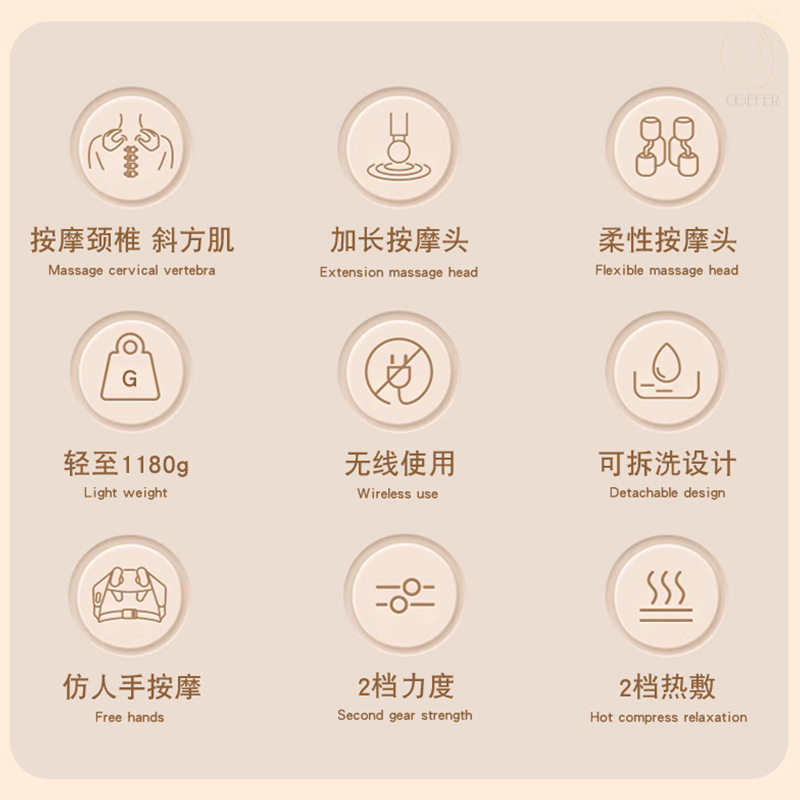 新款肩颈按 揉捏肩部颈部颈椎按摩披肩颈按摩器斜方肌按摩器
