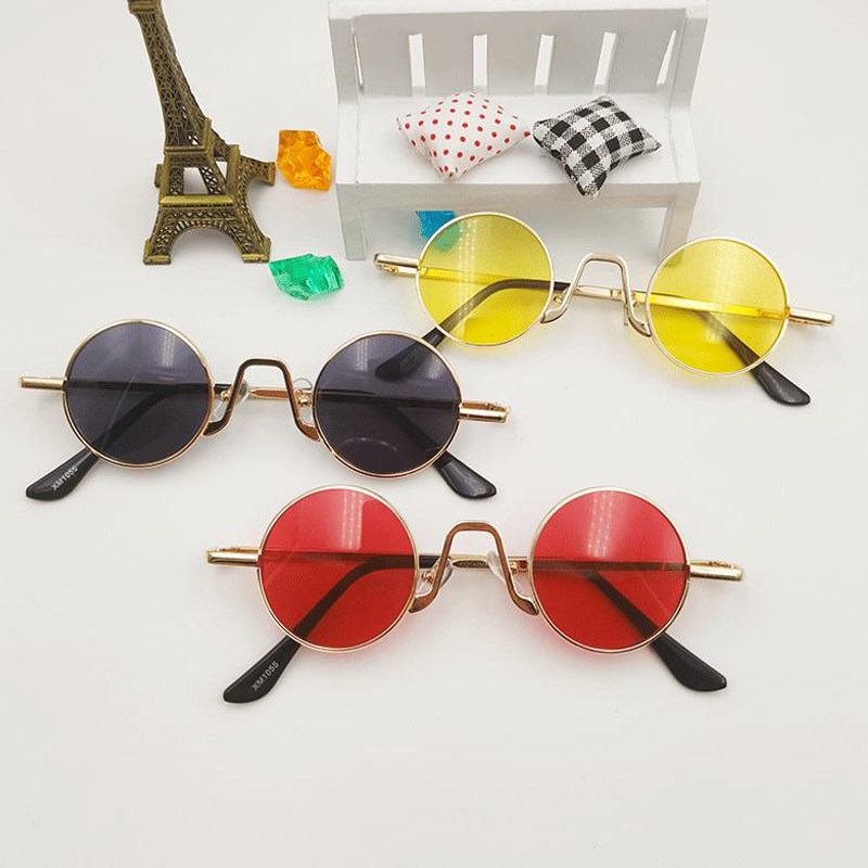儿童复古金属圆框太阳镜男女童时尚个性走秀墨镜宝宝出游亲子眼镜