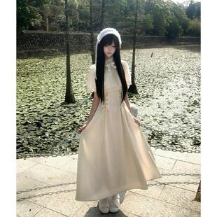 铃音浅梦夏季新款现货哥特lolita蕾丝收腰中长款洛丽塔斗篷连衣裙