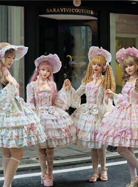 烛台华章韩菇凉原创设计Lolita洋装花墙长袖op洛丽塔连衣裙女