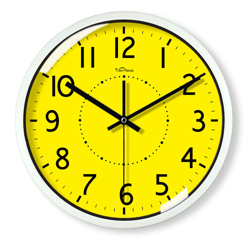 天波石英钟挂表现代简约大气创意实木挂钟客厅红色时尚静音时钟表