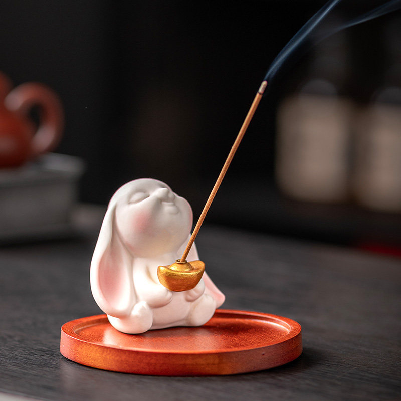 创意可爱兔子线 线香底座托 托盘檀香点香插香立式陶瓷家用室内薰,家居饰品,香托/香盘/香座/香插,淘宝优惠券,粉丝福利购,淘宝优惠卷