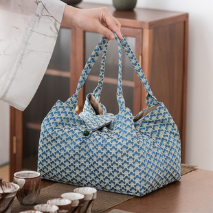 整套旅行茶具收纳包袋大号户外便携功夫茶具收纳盒布包茶艺包礼盒