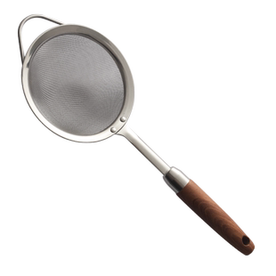 稳实手感 实木不锈钢过滤网勺304捞面捞饺子油炸漏网筛大号笊篱