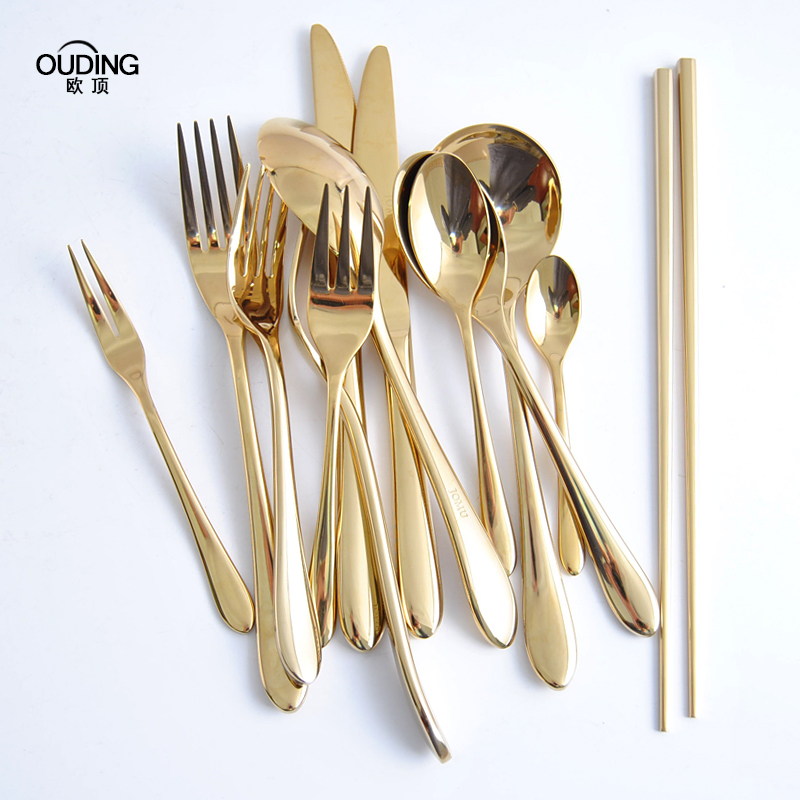 荷兰风味金色不锈钢咖啡勺饭勺