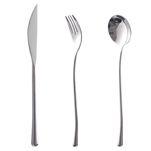 日式 304不锈钢镜面牛排刀叉勺筷子西餐具四件套长柄叉甜品勺全套