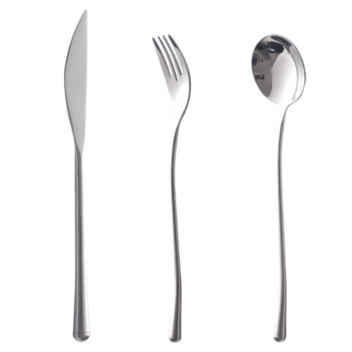 日式 304不锈钢镜面牛排刀叉勺筷子西餐具四件套长柄叉甜品勺全套