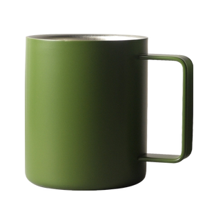 316不锈钢马克杯咖啡杯 水杯双层防烫带手柄高颜值杯子刻度保温杯