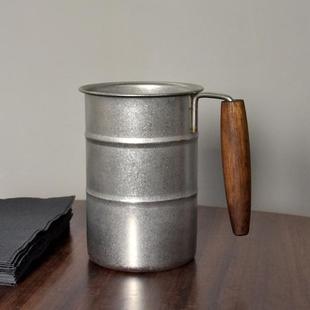 带把手复古工业风啤酒杯304不锈钢水杯马克杯户外露营杯子 欧顶