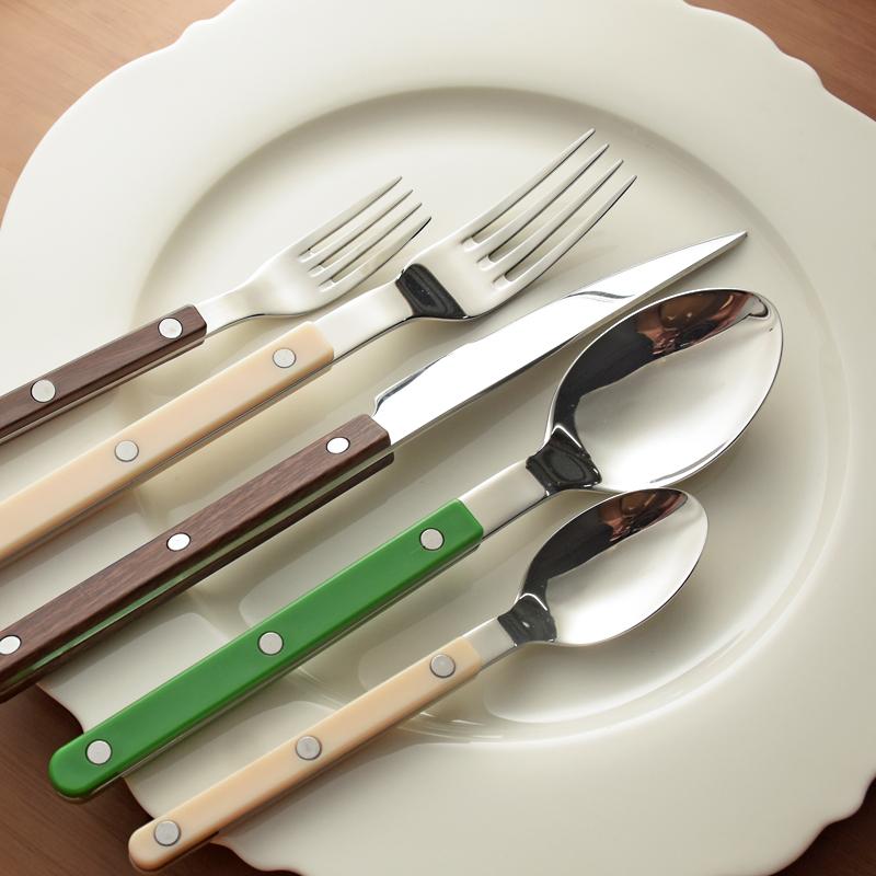 卡其彩304不锈钢西餐牛排刀叉勺