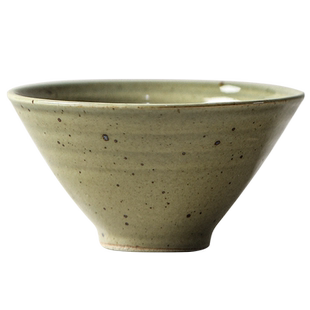 艺隆轩制日式家用斗笠碗粗陶餐具手工饭碗个性陶瓷碗菜碗单个面碗