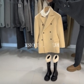 羊毛双面呢带里布纯色大衣收腰宽肩韩式 爆款 来袭重磅沙漏西装