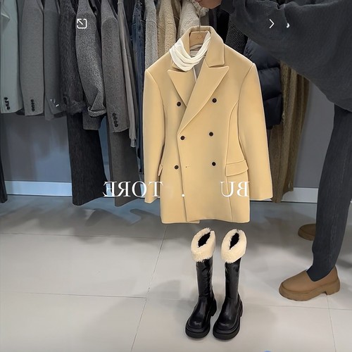 重磅沙漏西装羊毛双面呢纯色大衣