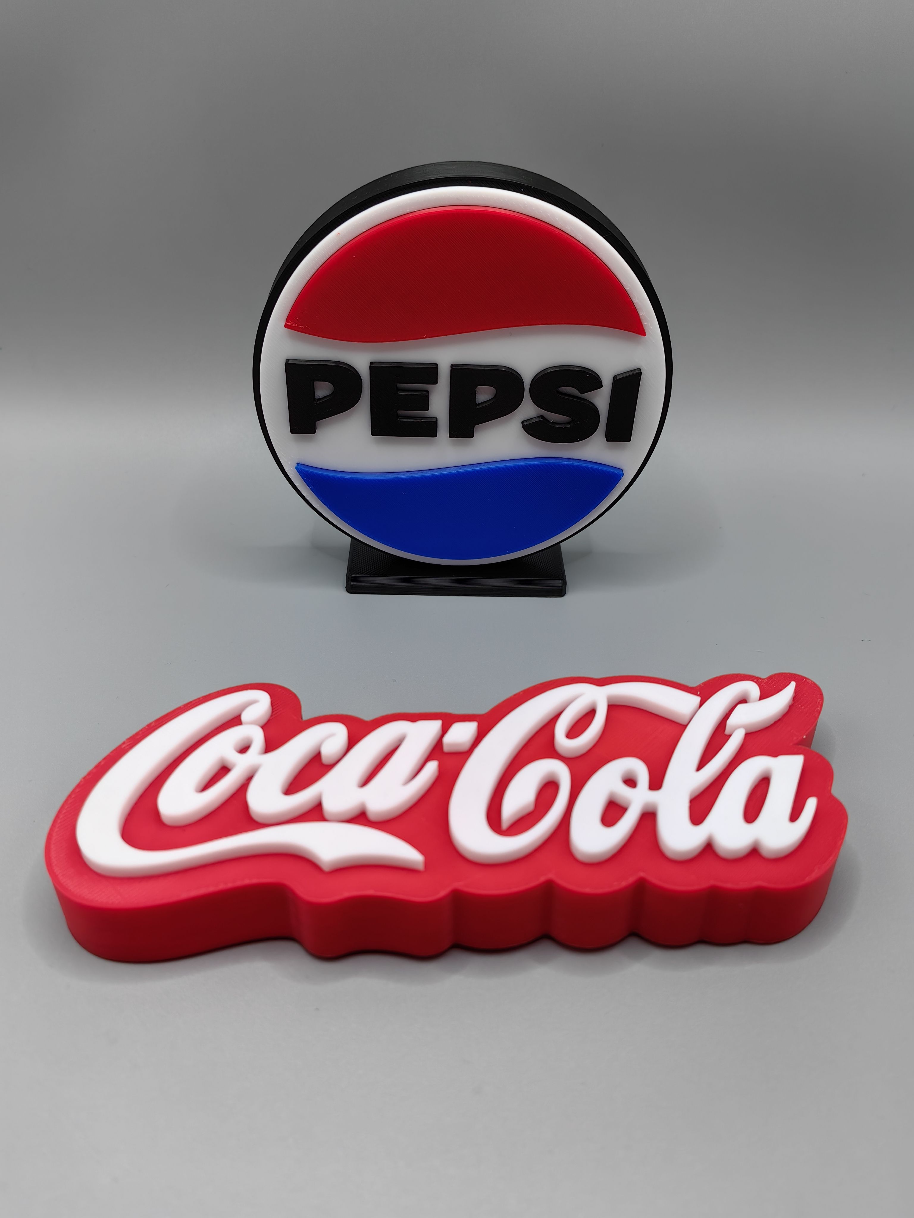 可口 百事 可乐 Cocacola Pepsi Logo  立体字体 立牌 铭牌  摆件