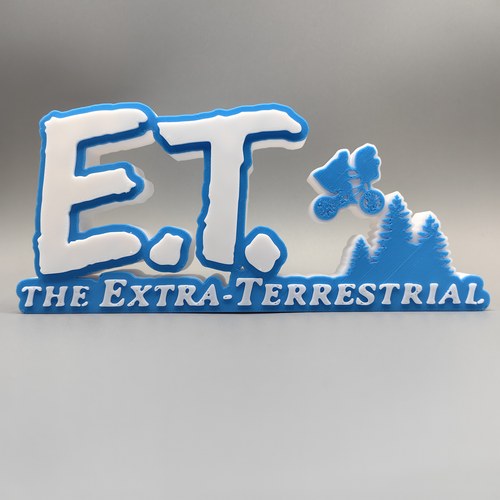 E.T.外星人 斯皮尔伯格 经典电影 Logo 立体字体 立牌 高颜值摆件