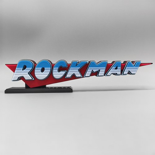 洛克人 Rockman Mega Man 立体字体 立牌 标志 铭牌 高颜值 摆件