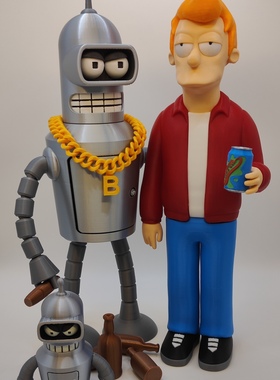 飞出个未来 动画 弗莱 与 班德 手办 Futurama Fry & Bender 现货