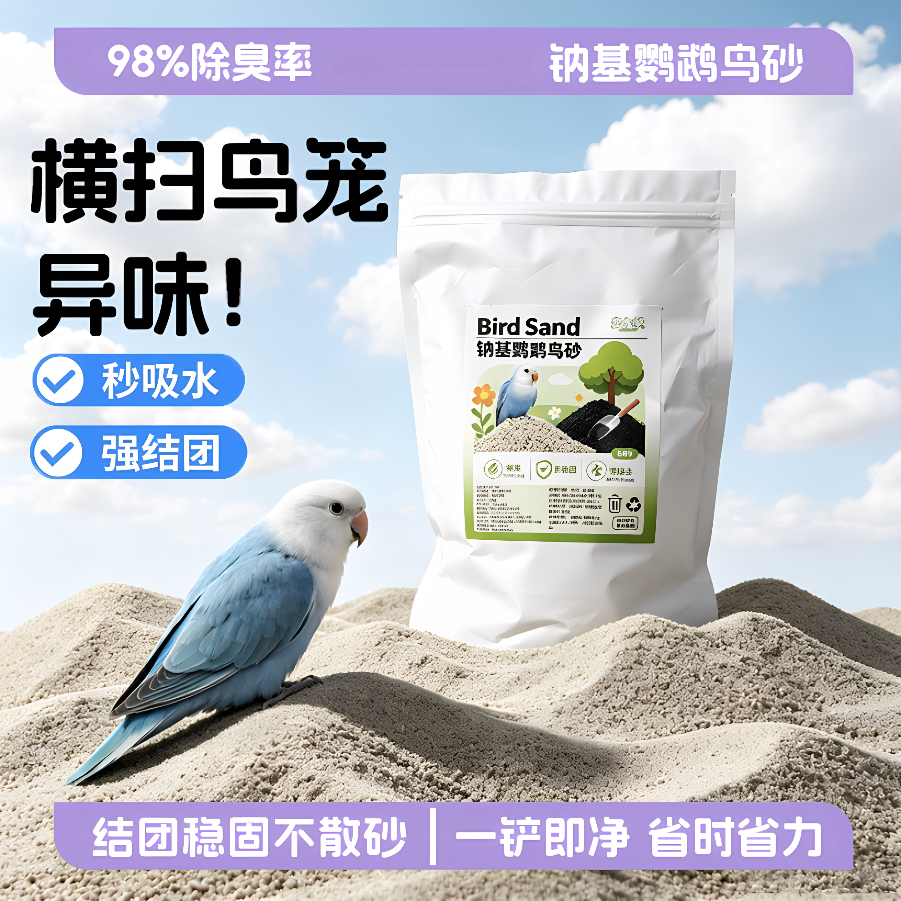 鹦鹉纳基屎砂除臭驱虫粪便垫料图片
