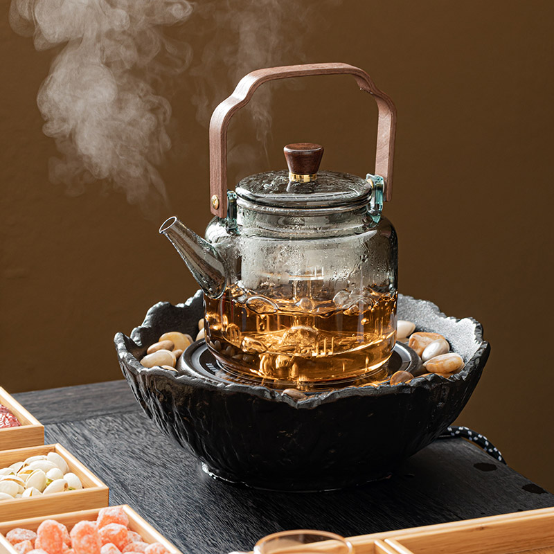 围炉煮茶电陶炉加热玻璃烧水壶家用中式蒸煮罐罐茶壶器具茶杯套装,餐饮具,茶壶,淘宝优惠券,粉丝福利购,淘宝优惠卷