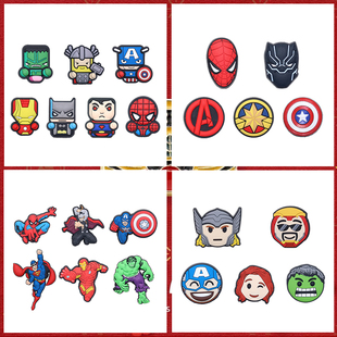 花 配饰鞋 高级感儿童卡通DIY配件复仇者联盟钢铁侠超人 洞洞鞋 新款