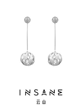 INSANE/云山 铜合金合成锆石耳饰 小众时尚蜂巢系列镂空长耳钉