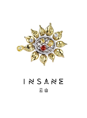 INSANE云山原创设计小众轻奢扑花花世界系列高级感镀金向日葵戒指