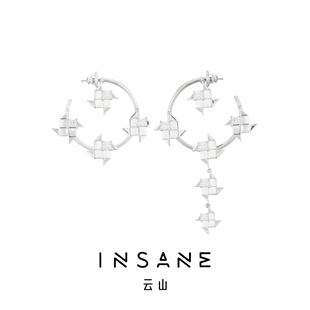 INSANE云山风车系列轻奢气质高级感小众原创设计镀金拼色圆环耳环