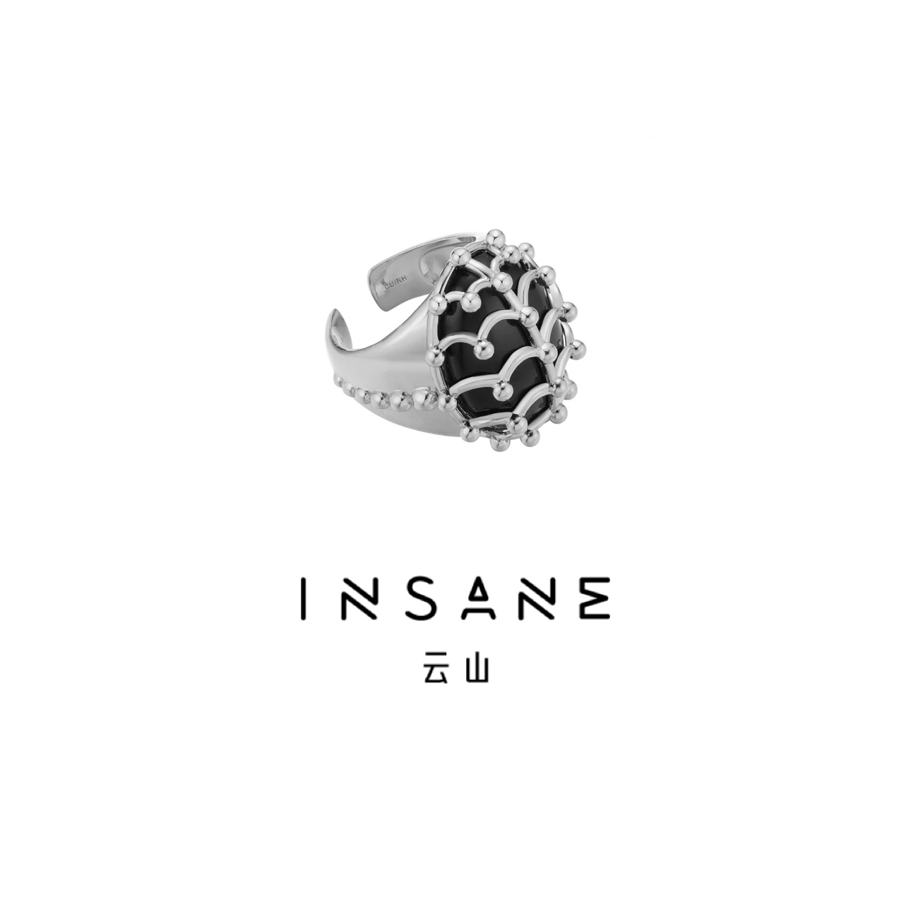 INSANE/云山 铜合金锆石戒指 X•EVERYDAY小众暗黑酷飒甲戒指