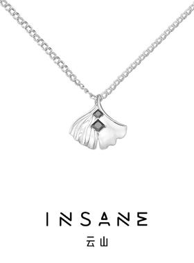 INSANE/云山 铜合金合成锆石项链 小众时尚百搭银杏系列个性项链