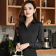 黑色长袖 黑衬衣寸ol 气质百搭工作服正装 衬衫 女职业衬衣春夏秋修身