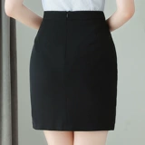 Летняя юбка, рабочая черная мини-юбка, классический костюм, с акцентом на бедрах