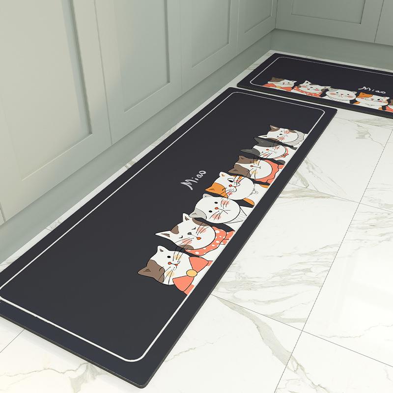 厨房地垫可擦洗地毯长条防滑防油免洗吸水脚垫耐脏防水Q弹橡胶垫