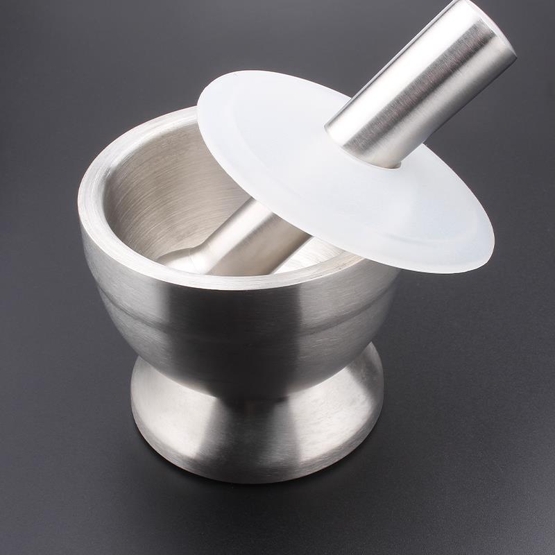 钵蒜臼子舂臼家用捣药石臼捣碎罐研钵捣蒜器擂钵蒜泥不锈钢研磨器